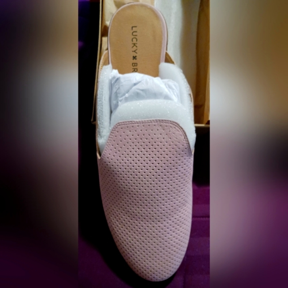 Lucky Brand Blush Pink Leather Mules